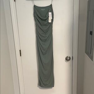 Abercrombie & Fitch Sage Green Modal Blend Strapless Dress